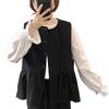 Chaleco Holgado para Mujer 2025 Primavera Nuevo Reductor de Edad Top Chaleco Cuello Redondo con Volantes Diseño Nicho Chaqueta