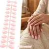 Adesivos de Nail Art de Comércio Exterior Mais Vendidos, Cor Nude Transparente, Cor Sólida, 24 Peças, Tamanhos Variados, Pontas de Nail Art Usáveis, Atacado