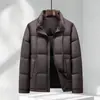 Chaqueta de plumón para hombre 2026 Otoño/Invierno Cuello alto Versión con cremallera Estándar Nacional 90% plumón de pato blanco Juvenil Casual Cálido Abrigo de plumón