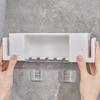 Estante de Almacenamiento para Cepillos de Dientes Estilo Japonés Portavasos sin Taladro Vaso para Cepillarse Estante Montado en la Pared del Baño Estante Montado en la Pared del Inodoro Juego para el Hogar