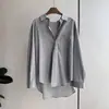 Camisa de Manga Larga Suelta de Algodón Puro Beishan Tongshu para Mujer, Versátil Ropa de Abrigo Casual Estilo Coreano Otoño 3196
