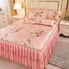 Esterilla de Verano, Esterilla de Seda de Hielo, Faldón de Cama, Juego de Tres Piezas, Esterilla Doble para el Hogar, Esterilla Lavable a Máquina para el Verano con Aire Acondicionado, Esterilla Suave, Cubre Cama