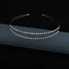 Ins Coreano Nuevo Estilo Simple Saliente Retro Diamante Brillante Aro para el Cabello Muy Fino Accesorios de Tocados de Aleación para Mujer de Gama Alta