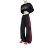 Pantalones Largos Casuales de Pierna Recta con Rayas Estilo Americano Caída Suave para Hombre Otoño Invierno Felpa Adicional Marca de Moda Retro Sueltos de Pierna Ancha Pantalones de Chándal Deportivos
