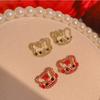 Aretes para Mujer Simples Explosivos Corea del Sur Vintage Ins Pendientes con Sentido Avanzado Pin de Plata S925 Celebridad de Internet Elegantes Perla Oreja