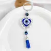 One Piece Diamante Brillante Ojos Azules Ojo del Diablo Llavero con Borla Accesorios Estilo Turco Colgante para Bolsa