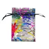 Sacos de Organza com Cordão Estampados a Ouro de Halloween Transfronteiriços Abóbora Aranha Sacos com Cordão Sacos para Presente em Estoque Atacado