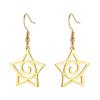 Pendientes de acero inoxidable 304 con colgante de pentagrama de corte de acero de titanio de origen mayorista de fabricantes de gran venta transfronterizos de Europa y Estados Unidos