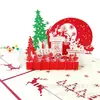 Cartão de felicitações de Natal cartão tridimensional árvore de Natal 3D cartão tridimensional cartão pequeno criativo de Natal negócio de atacado