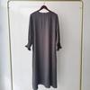 Fornecimento direto da fábrica de novo vestido feminino plus size, moda, gola redonda, cor sólida, vestido 23591#