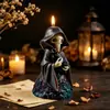 Chunqi Transfronterizo Calavera Fantasma Sosteniendo Cuervo Bruja Vela Molde de Silicona DIY Halloween Molde de Yeso