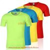 T-shirt de pescoço redondo de secagem rápida camisa de publicidade eleitoral personalizada logotipo impresso cor sólida atividade de trabalho roupas ao ar livre esportes manga curta