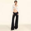 Outono e Inverno 2024 Novas Spice Girls Calças de Cintura Baixa Wide Leg Femininas Jeans Americano Slim Look Calças Flare Versáteis Tendência