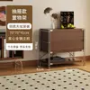 Estantería para sala de estar, mueble minimalista estilo Bauhaus con puertas abatibles, estante de almacenamiento, mueble multifuncional de pie para dormitorio o estudio
