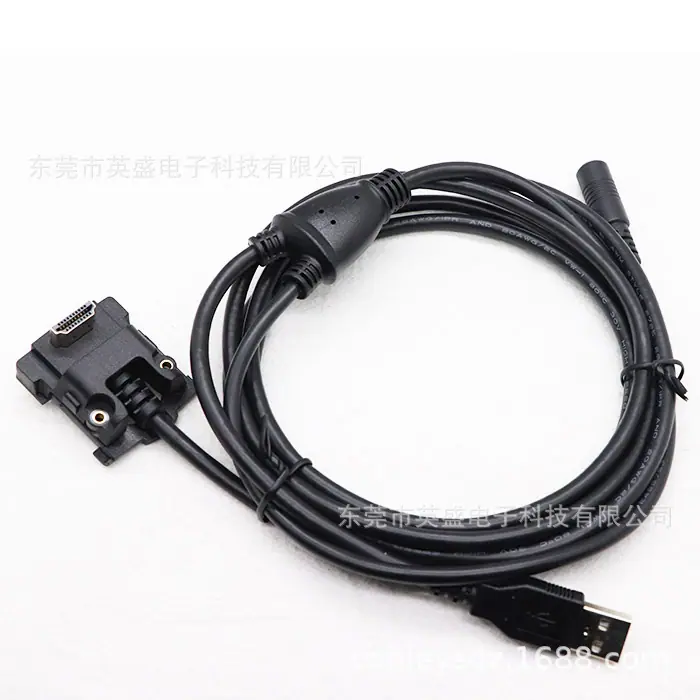 USBAM 转接HDMI19P公弯头+DC5.5*
