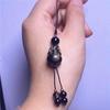 Bolso colgante para teléfono móvil con forma de gato de la suerte, piedra dorada y plateada natural, venta al por mayor, accesorios colgantes con garra de gato de obsidiana de moda, regalo