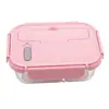 Fiambrera de Vidrio Segura para Microondas y Refrigerador, Recipiente Resistente al Calor y Conservador de Frescura, Fiambrera para Trabajadores de Oficina y Estudiantes, Hombres y Mujeres, con Compartimento Integrado para Cubiertos