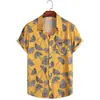 Comercio exterior primavera y verano Nuevo 2023 Amazon Camisa de manga corta floral para hombre Camisa hawaiana casual estampada