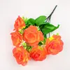Flores Artificiales 6 Cabezas de Rosas Felices para Decoración de Mesa de Comedor de Sala de Estar, Flores de Seda Simulada, Plástico Jardín Arte Floral Venta al por mayor Rosas