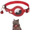Localizador Airtag para Gato Huella de Patita Collar Reflectante Anti-Pérdida con Cascabel Gato Manzana Rastreador Mascota