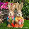 Adornos de Conejo Tejidos de Paja para Creación de Entorno en Jardín de Infancia, Rincón de Plantas, Decoración del Hogar con Temática de Bosque, Sala de Estar, Escaparate, Decoraciones de Boda, Accesorios para Fotografía