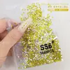 Paquete Grande de Pedrería para Uñas Color Amarillo Limón, Pedrería Súper Brillante en Forma de Abanico, Pedrería Redonda Pequeña de Fondo Plano Ss4, Kit de Materiales para DIY, Decoraciones para Uñas