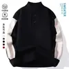 Artículo Popular Transfronterizo Moda de Moda Cuello Alto Botones Tejido Capa Base Tejido Hombre Rojo Blanco Crudo