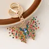 Nova lei retro liga diamante borboleta chaveiro boutique inseto chaveiro saco pingente pequeno presente