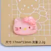 Hielo a través de gato de manzana caricatura hecho a mano DIY accesorios para joyería pegamento de crema resina pequeños accesorios hebilla de zapato con agujero bolsa de material