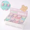 Caixa Colorida Macaron Ursinho Fofo Porta-Bilhete Alfinete de Fixação Material de Escritório Clip de Papel Clip de Encadernação Conjunto Atacado