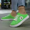 Zapatos de Lona Nuevos para Estudiantes Femeninas Primavera y Otoño 2025, Zapatos Casuales de Fácil Poner, Versátiles, Transpirables, Blancos, Modernos