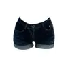 Shorts jeans estilo americano com strass para mulheres, design de nicho de verão, slim fit, cintura baixa, que valoriza a silhueta, justo nos quadris, hot pants elásticos