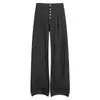 Calça Jeans Tendência Estilo Americano 2026 com Botões, Corte Evasê, para Homens, High Street, Reta, Solta, Casual, Plissada, Perna Larga