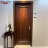Nova Porta de Madeira Sólida Chinoiserie Porta de Quarto Pintada Porta Única Tira de Metal Nogueira Preta Estilo Meio do Século Porta de Quarto Personalização para Casa Inteira