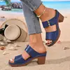 Nuevas Chanclas Ligeras de Comercio Exterior Talla Grande con Correa Única y Tacón de Cuña para Mujer 2026 Verano Nuevo Estilo Sandalias Casuales con Hebilla y Tacón Grueso