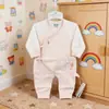 Nova Roupa de Bebê Outono Borboleta Algodão Sem Costura Desenho Animado Macacão para Engatinhar com Punhos nas Pernas Atacado 52-59 #