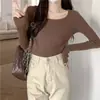 Gola baixa Outono/Inverno Gola quadrada Roupa íntima Top Camada de Base Ajustada Design Feminino Fashion Nicho Suéter Tricotado Top Chique