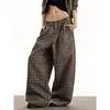 Pantalones de pierna ancha, rectos, finos, con caída, de corte holgado, cintura alta, para todas las estaciones, inspirados en Chanel, de color claro, para mujeres altas.
