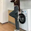 Jeans de cintura alta mujer otoño 2024 nuevos de otoño pantalones rectos ajustados sueltos slim de pierna ancha primavera y otoño