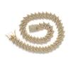 Corrente de Joia em Liga de Zinco Assimétrica Indústria Pesada Cheia de Diamantes Cuban Link Colar Hiphop Street Jewelry em Estoque