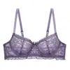 Lingerie Sexy de Verão para Mulheres, Estilo Francês, Fina, Renda com Laço Desejo Puro, Redutora para Seios Grandes, Sutiã Anti-Queda