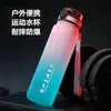 Taza de Agua de Verano Escarchada con Gradiente, Tetera Deportiva para Fitness, Té, Gran Capacidad, Resistente a Altas Temperaturas, Anticaídas, Vaso de Plástico, Estudiante