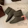 Botas de tornozelo femininas estilo coreano, bico fino, com aumento de altura, conversíveis, coleção de outono 2026, botas de moda slip-on versáteis e estilosas