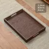 Bandeja de té casera para teteras, tazas de té, frutas, plato de postre de alta gama, posavasos tejido de bambú con asa octogonal