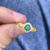 Anillo de Ópalo Natural Anillo de Ópalo Mosaico de Plata 925 Anillo de Plata 925 Dorado