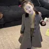 Vestido Feminino 26 Outono/Inverno Novo Estilo Infantil Estilo Coreano Solto Gola Lapela Casaco de Lã Feminino Elegante Quente Outerwear