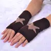 Guantes de lana tejidos de doble capa estilo coreano sin dedos invierno lindos estrella de cinco puntas cálidos guantes de dedos abiertos venta al por mayor de fábrica