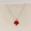 Traje de Joyería de Hoja de Arce Roja con Gota de Aceite Transfronterizo Nuevo Producto Exquisito Zircón Todo Fósforo Joyería de Gama Alta para Mujeres