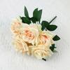 Ramo de Rosas de 7 Cabezas Simuladas, Arreglo Floral para Decoración del Hogar, Ventas Directas de Fábrica, Ramo Pequeño de Tela de Seda, Flor Artificial Transfronteriza