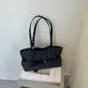 Bolsa de mano Shuai Mi Jia estilo coreano, nicho, con rayas y lunares, para mujer, modelo nuevo 2026, gran capacidad, casual, para ir al trabajo, al hombro